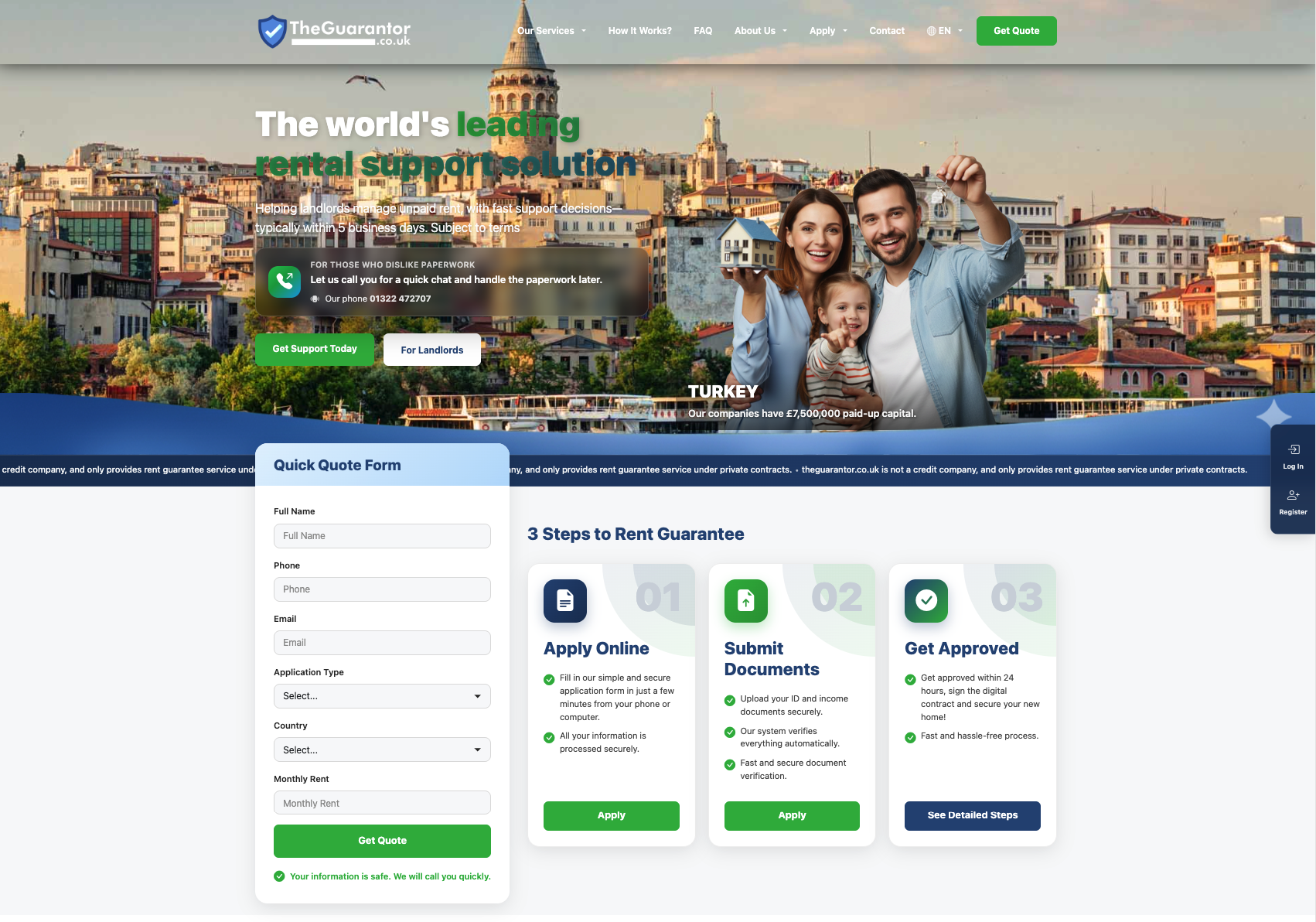 TheGuarantor desktop platform mockup